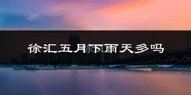 徐汇五月下雨天多吗?徐汇5月份降雨量多少?