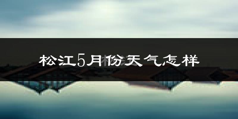 松江5月份天气怎样?松江五月冷不冷?