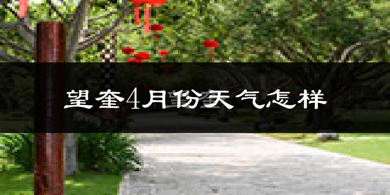 望奎县4月份天气如何?冷吗?