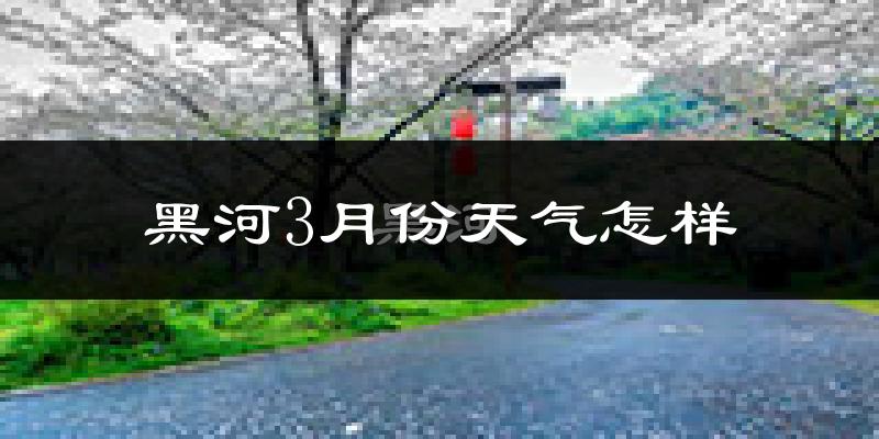 黑河市3月份天气如何?很冷吗?