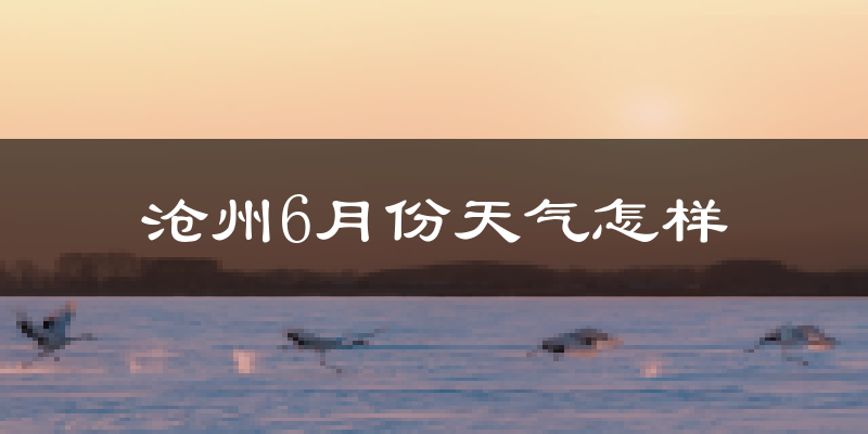 沧州6月份天气如何?很热吗?