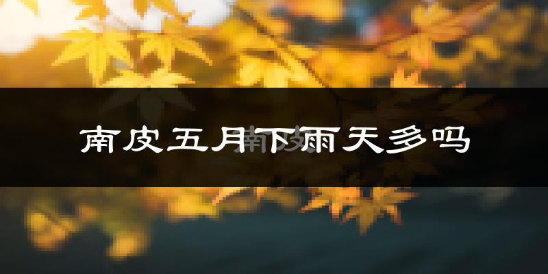 南皮五月下雨天多吗?南皮5月份降雨量多少?