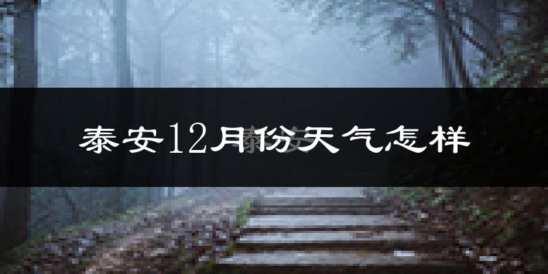 泰安12月份天气怎样?泰安十二月冷不冷?
