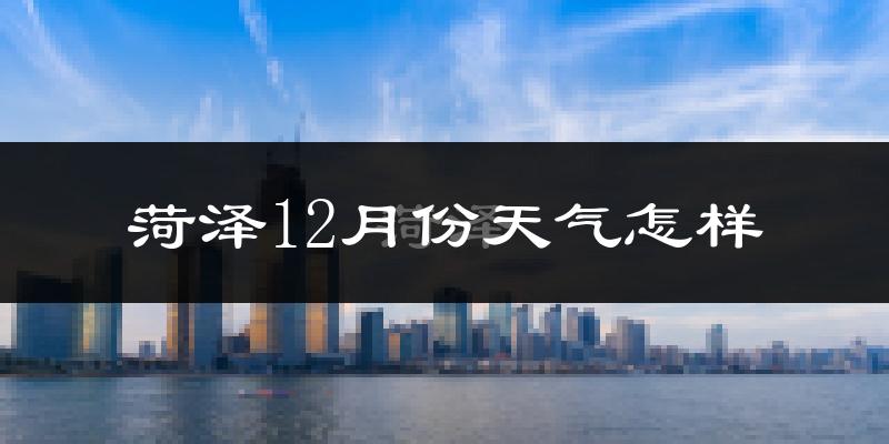 菏泽12月份天气怎样?菏泽十二月冷不冷?
