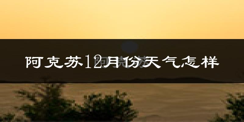 阿克苏12月份天气怎样?阿克苏十二月冷吗?