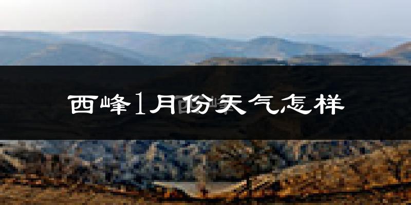 西峰1月份天气怎样?西峰一月冷不冷?