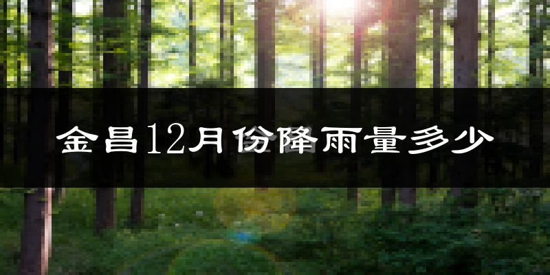 金昌12月份降雨量多少?金昌十二月下雨多吗?