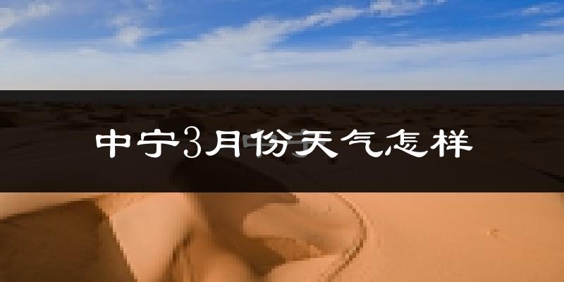 中宁县3月份天气如何?冷吗?