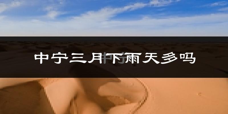 中宁三月下雨天多吗?中宁3月份降雨量多少?