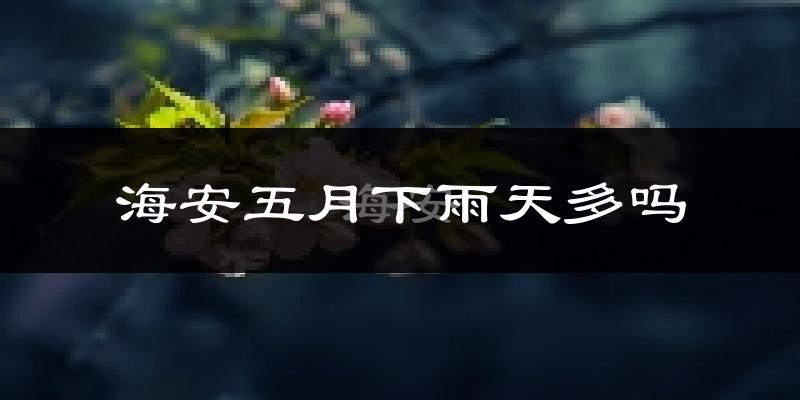 海安五月下雨天多吗?海安5月份降雨量多少?