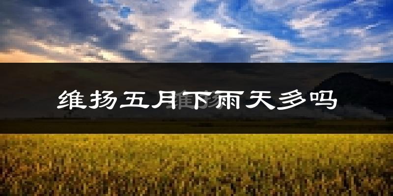 维扬五月下雨天多吗?维扬5月份降雨量多少?