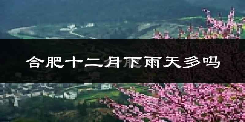 合肥十二月下雨天多吗?合肥12月份降雨量多少?