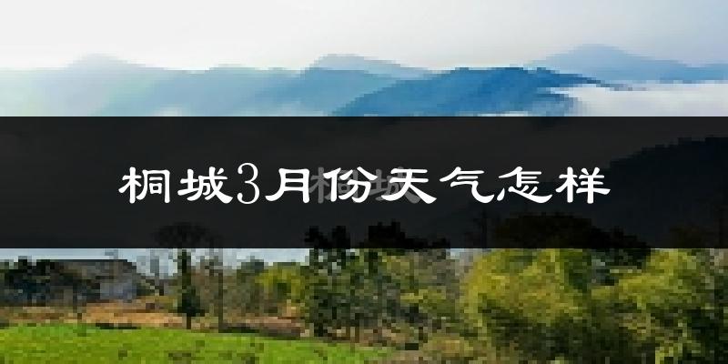 桐城市3月份天气如何?冷热情况怎么样?