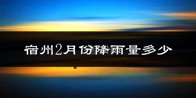 宿州2月份降雨量多少?宿州二月下雨多吗?