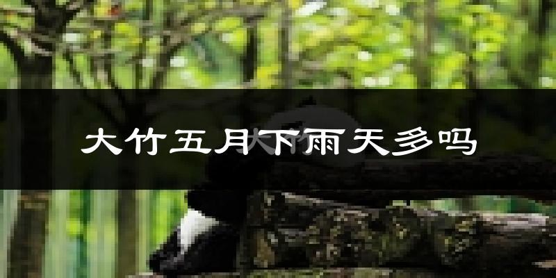 大竹五月下雨天多吗?大竹5月份降雨量多少?