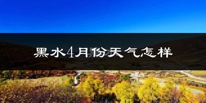 黑水县4月份天气如何?冷吗?