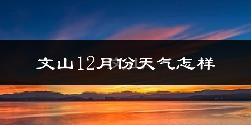 文山12月份天气怎样?文山十二月冷不冷?