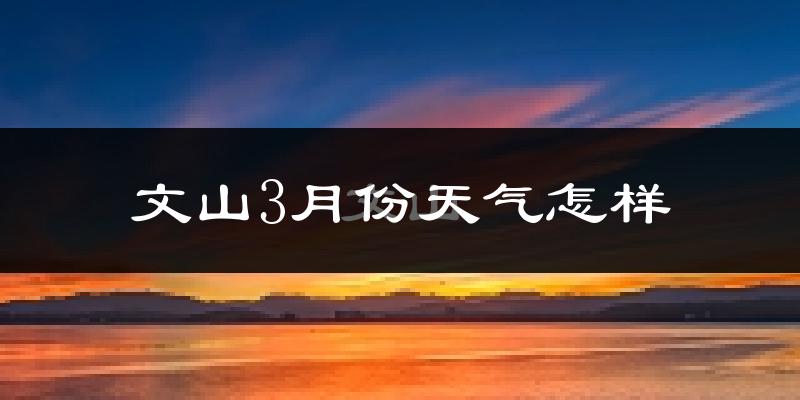 文山市3月份天气如何?冷热情况怎么样?